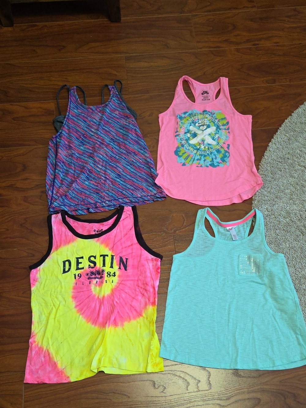 GAP, Nike, Justice Girls Tank Tops - Pink, Aqua, Neon Yellow, Multicolor